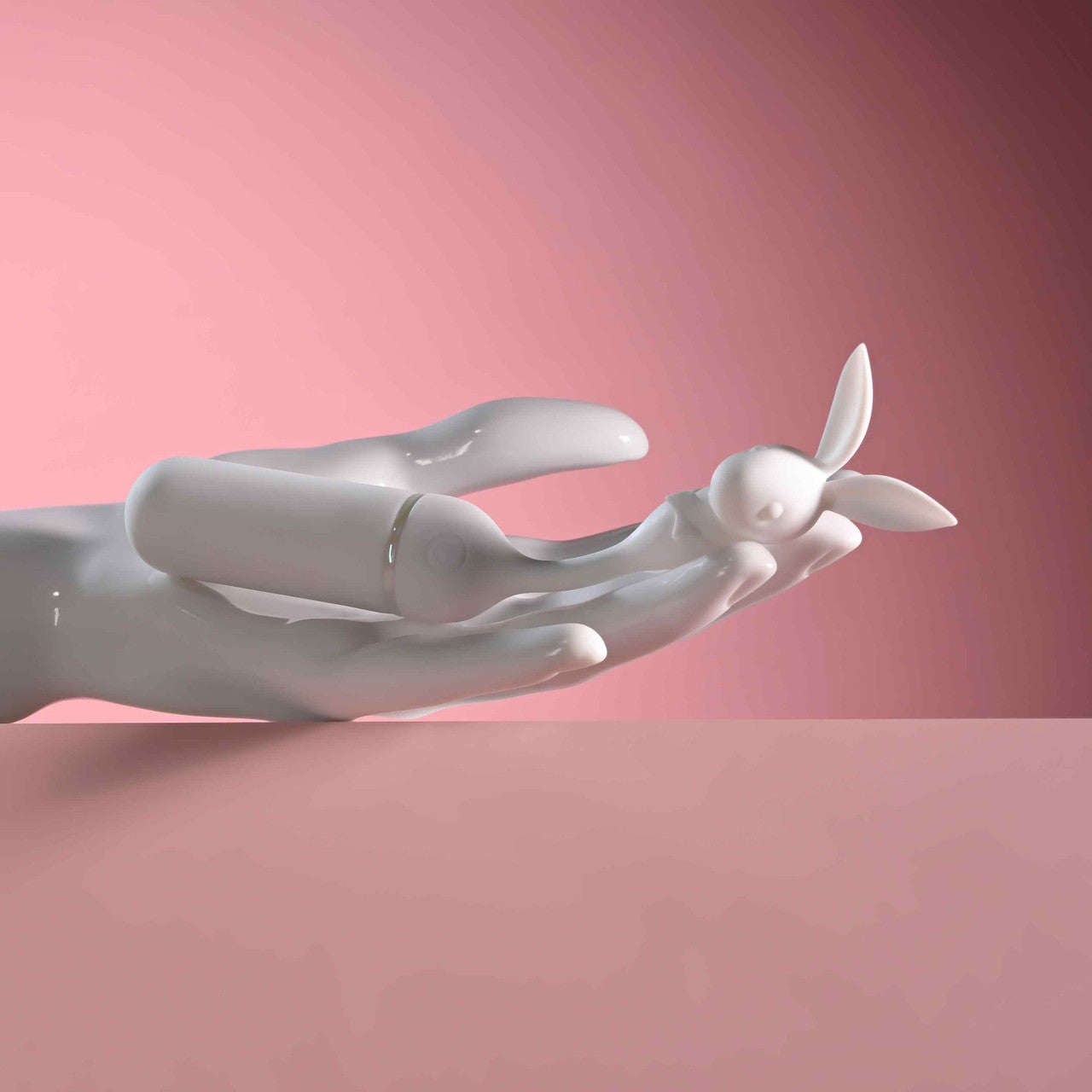 Playboy Lucky Charm White Dual-Ended Rabbit Vibrator