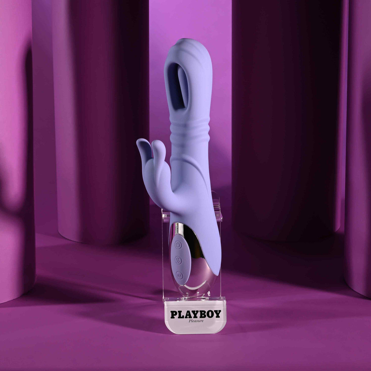 Playboy Tap Me In Lilac Dual Thrusting Rabbit Vibrator