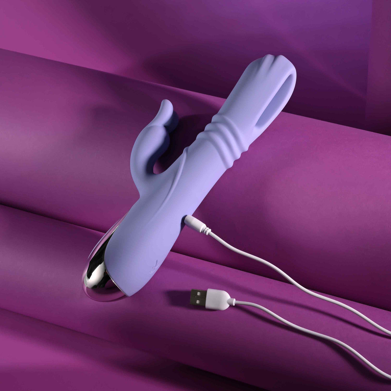 Playboy Tap Me In Lilac Dual Thrusting Rabbit Vibrator