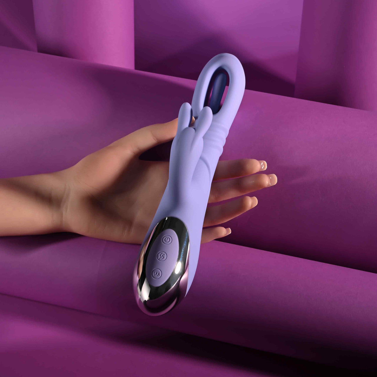 Playboy Tap Me In Lilac Dual Thrusting Rabbit Vibrator
