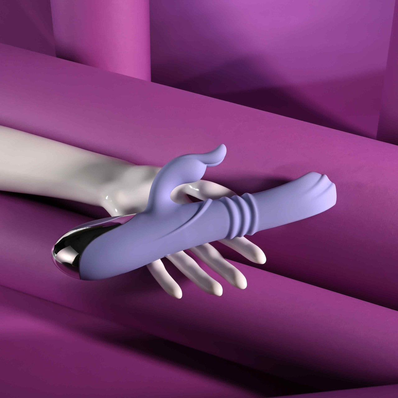 Playboy Tap Me In Lilac Dual Thrusting Rabbit Vibrator