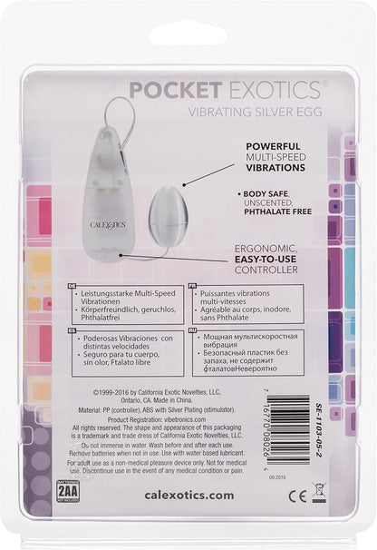 Pocket Exotics Vibrating Silver Egg