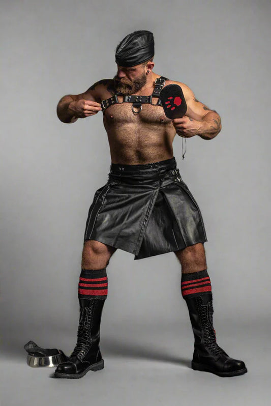 Prowler RED Leather Kilt Size 34-36