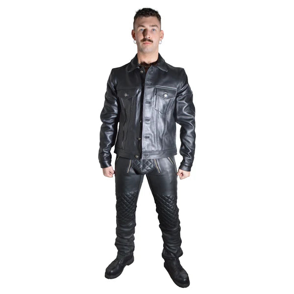 Prowler RED Leather Trucker Jacket L