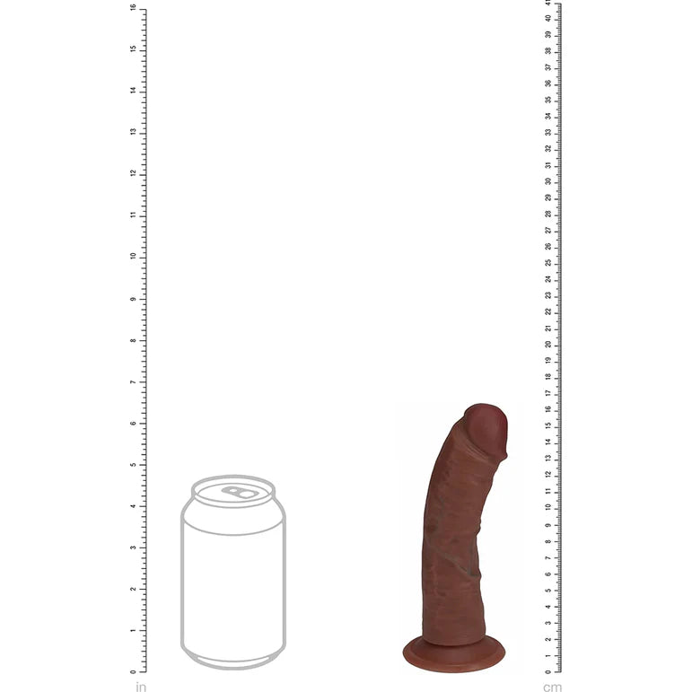 RealRock 6 in. Vibrating Cock Curved Brown