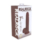 RealRock 7 in. Vibrating Cock with Balls Straight Brown