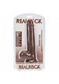 RealRock 9 in. Cock with Balls Straight Brown