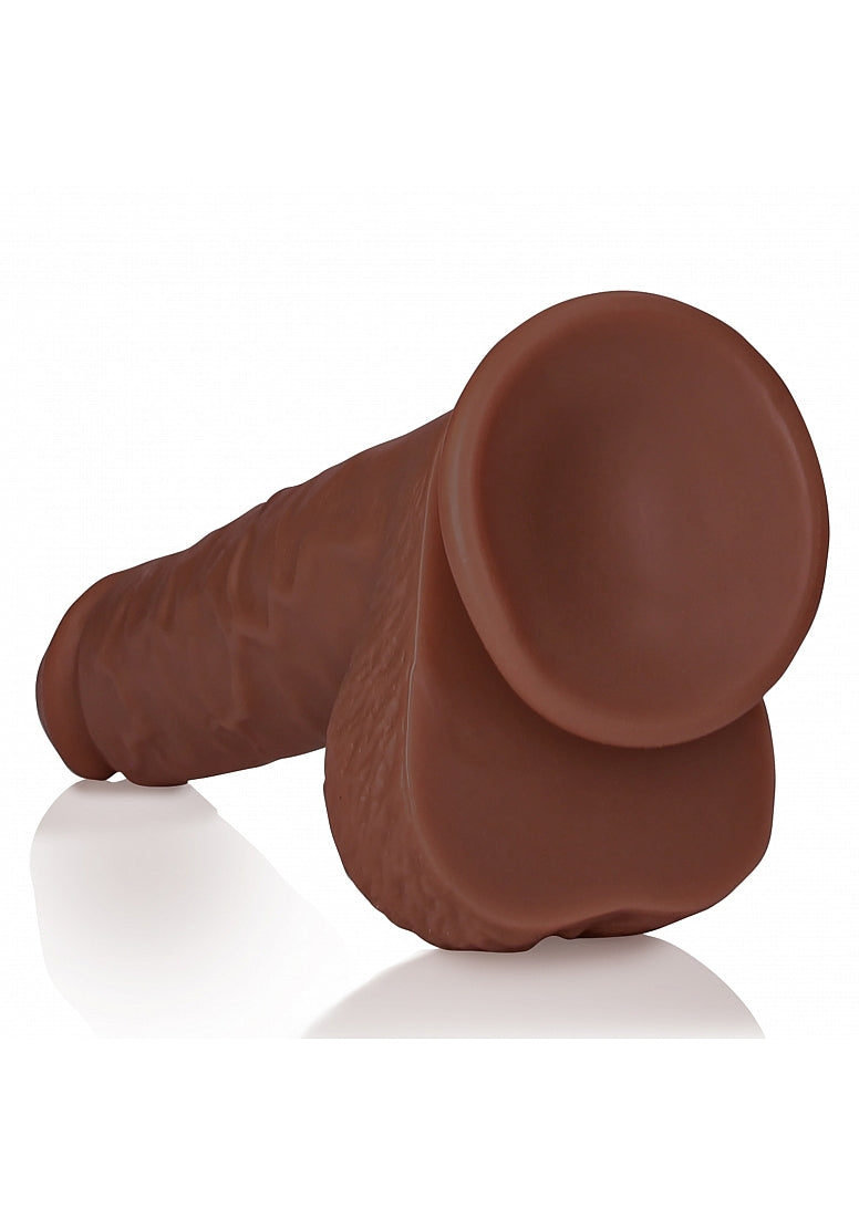 RealRock 9 in. Cock with Balls Straight Brown