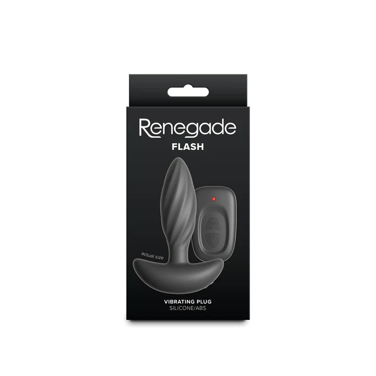 Renegade Flash Black Vibrating Anal Plug with Remote