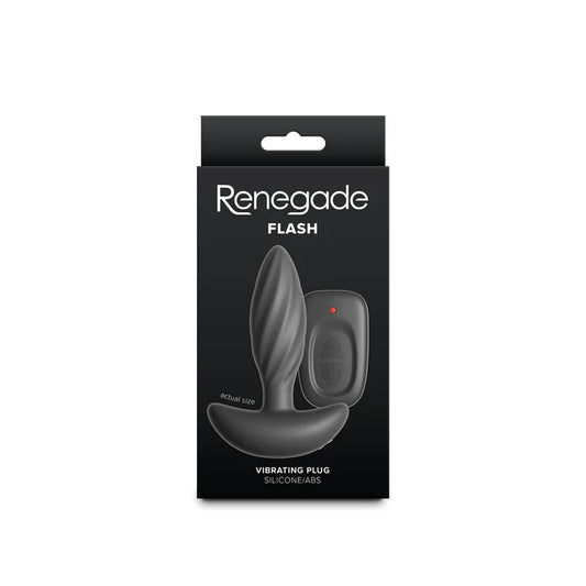Renegade Flash Black Vibrating Anal Plug with Remote