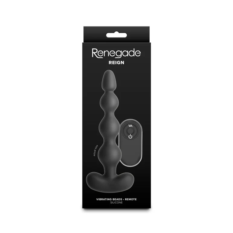 Renegade Reign Black Vibrating Anal Beads with Remote