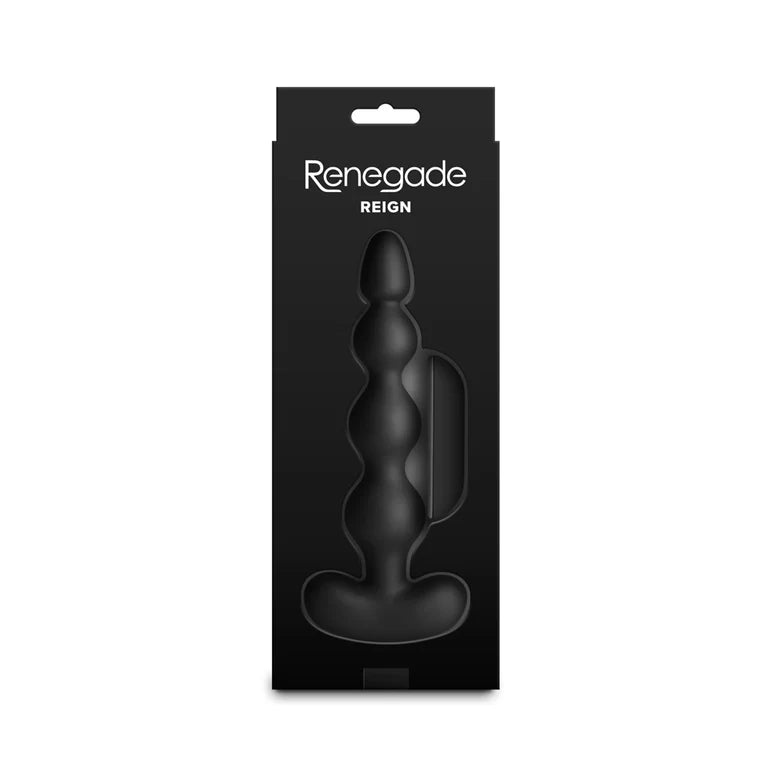 Renegade Reign Black Vibrating Anal Beads with Remote