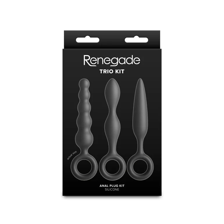 Renegade Trio Kit Black Silicone Anal Plug Set by NS Novelties