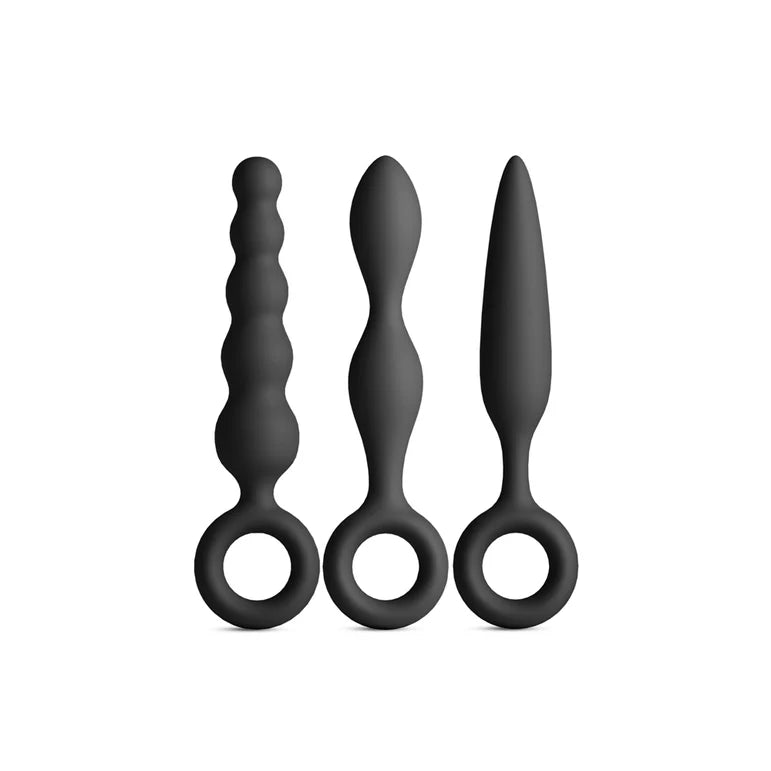 Renegade Trio Kit Black Silicone Anal Plug Set by NS Novelties