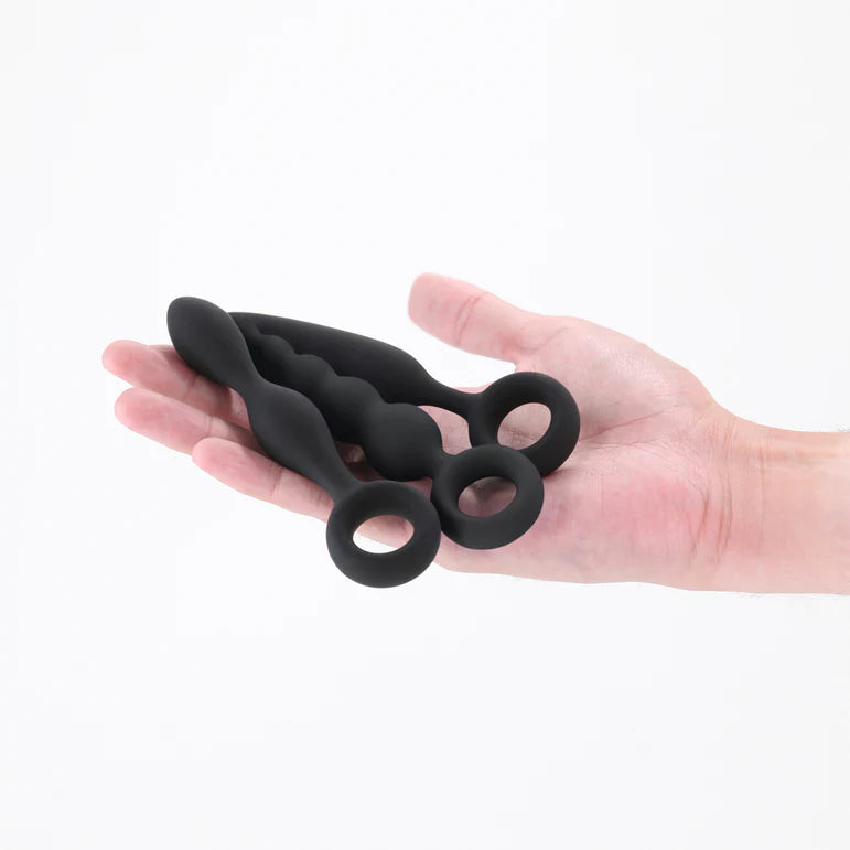 Renegade Trio Kit Black Silicone Anal Plug Set by NS Novelties