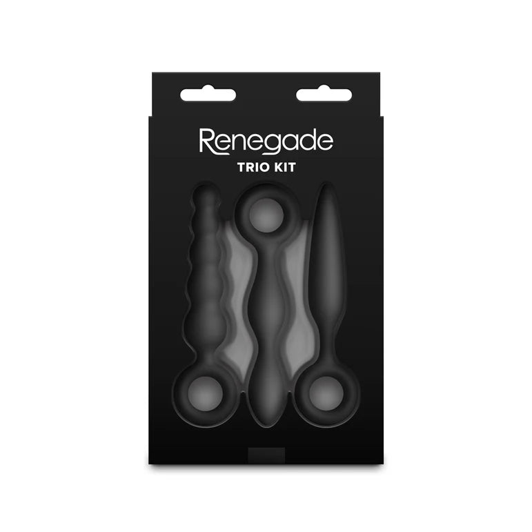 Renegade Trio Kit Black Silicone Anal Plug Set by NS Novelties