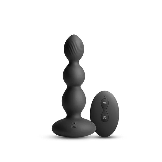 Renegade Valor Black Vibrating Anal Bead Plug with Remote