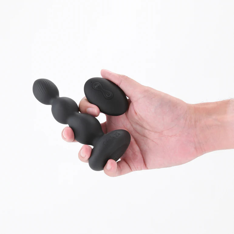 Renegade Valor Black Vibrating Anal Bead Plug with Remote