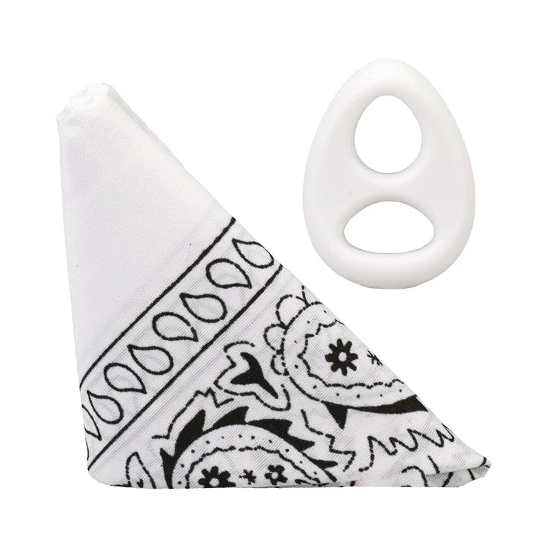 Rock Solid The Code Silicone C-Ring with Bandana White/Black