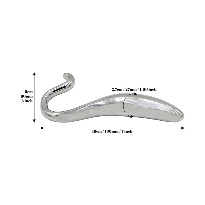 Rouge Stainless Steel Hollow Curved Wand In Case