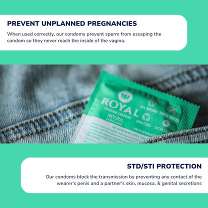 Royal Condom Extra Large Vegan Condoms 20-Pack