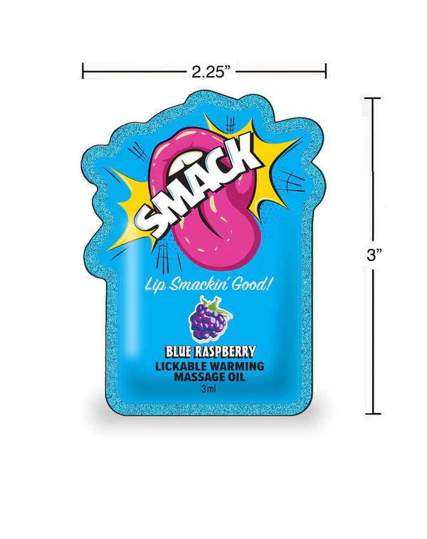 Smack Blue Raspberry Lickable Massage Oil 3ml Pouch