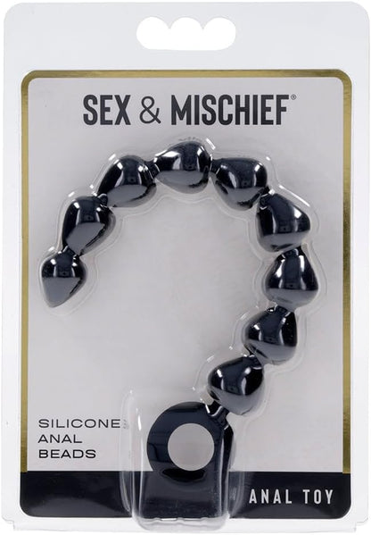 S&M Black Silicone Anal Beads