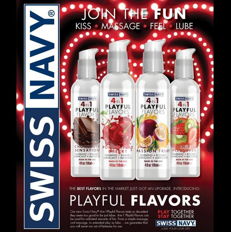 Swiss Navy 4 in 1 Playful Flavors Limited Edition Sweet Hearts 4 oz.