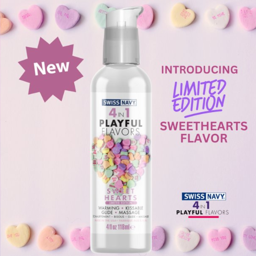 Swiss Navy 4 in 1 Playful Flavors Limited Edition Sweet Hearts 4 oz.
