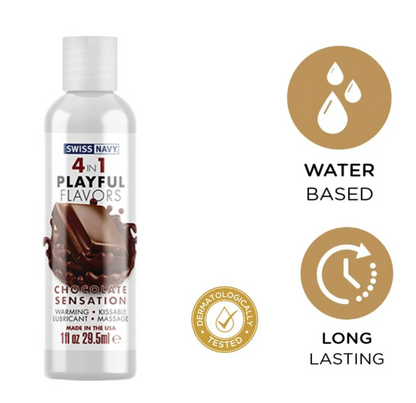 Swiss Navy 4 in 1 Playful Flavors Chocolate Sensation 1 oz.