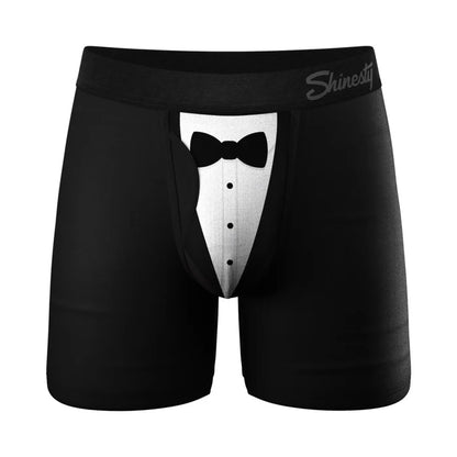 Shinesty The 009 Black Tuxedo Ball Hammock Pouch Underwear with Fly S