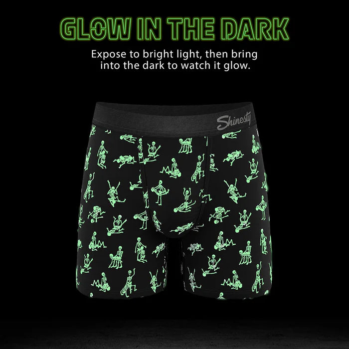 Shinesty The Bare Back Bones Glow-in-the-Dark Skeletons Ball Hammock Pouch Underwear with Fly XL