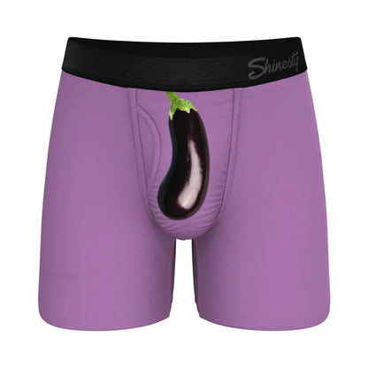 Shinesty The Double Entendre Eggplant Ball Hammock Pouch Underwear with Fly XL