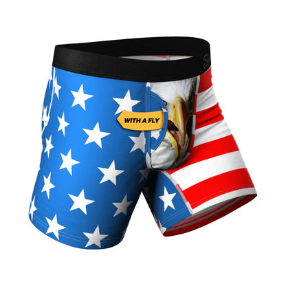 Shinesty The Mascot American Flag Ball Hammock Pouch Underwear with Fly L