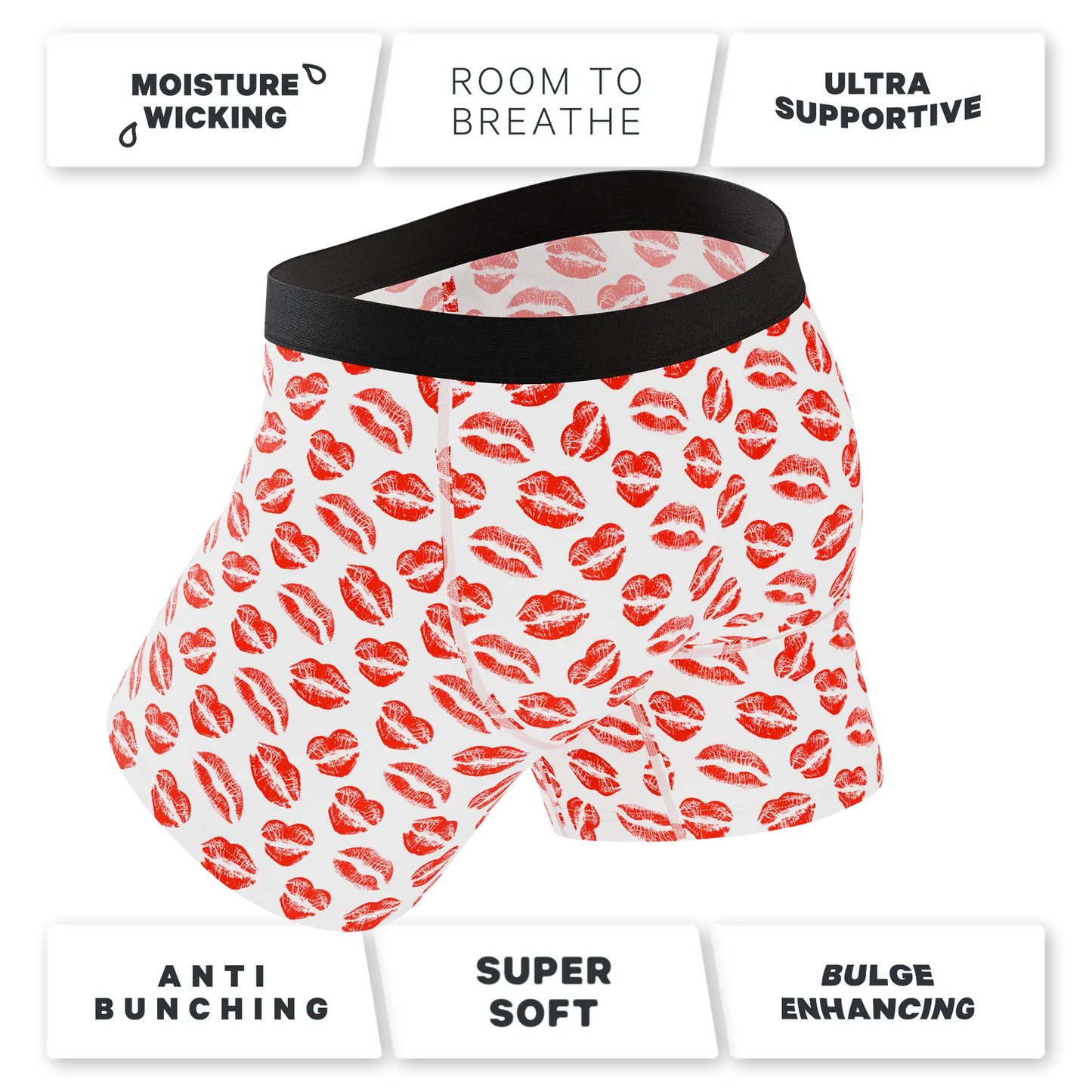 Shinesty The Pucker Up Lipstick Kiss Ball Hammock Pouch Underwear with Fly 2XL