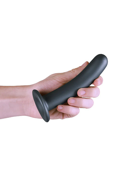Shots Ouch! Smooth Silicone 6 in. G-Spot Dildo Gunmetal