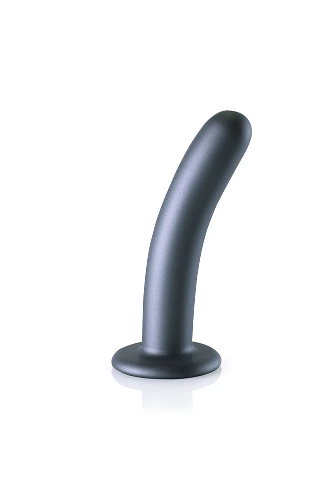 Shots Ouch! Smooth Silicone 6 in. G-Spot Dildo Gunmetal