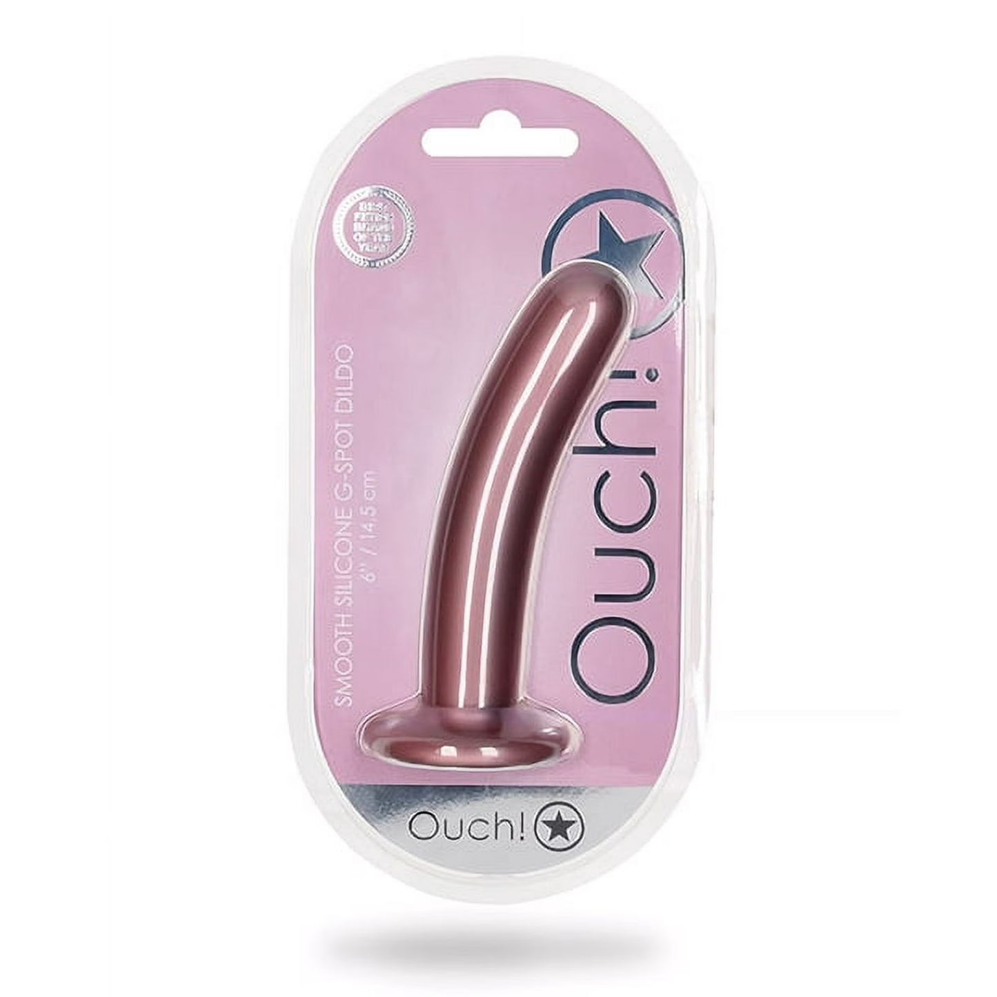 Shots Ouch! Smooth Silicone 6 in. G-Spot Dildo Rose Gold