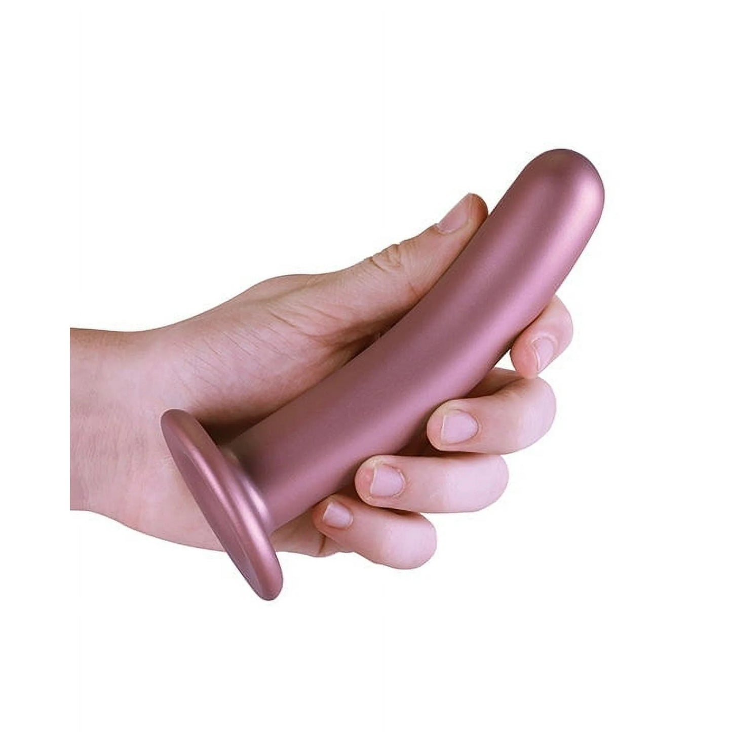 Shots Ouch! Smooth Silicone 6 in. G-Spot Dildo Rose Gold