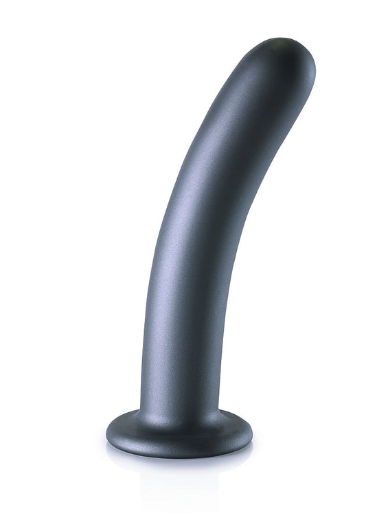 Shots Ouch! Smooth Silicone 7 in. G-Spot Dildo Gunmetal