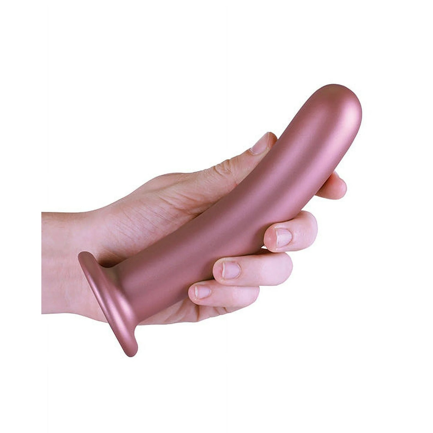 Shots Ouch! Smooth Silicone 7 in. G-Spot Dildo Rose Gold