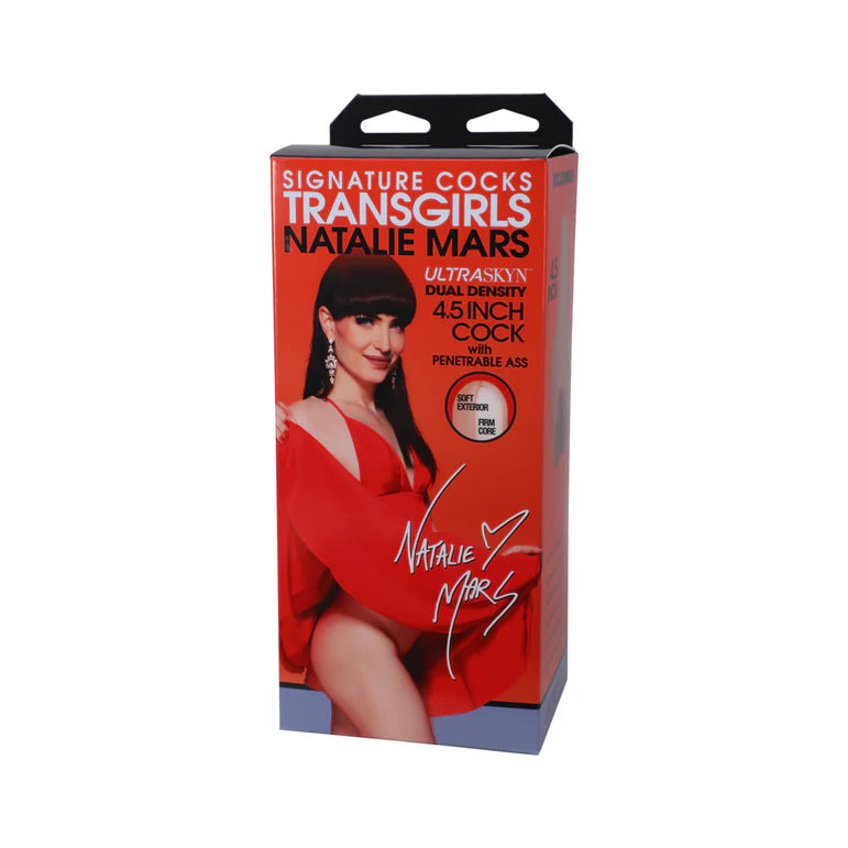 Signature Cocks Transgirls Natalie Mars Dual-Density 4.5 in. Cock with Penetrable Ass Beige