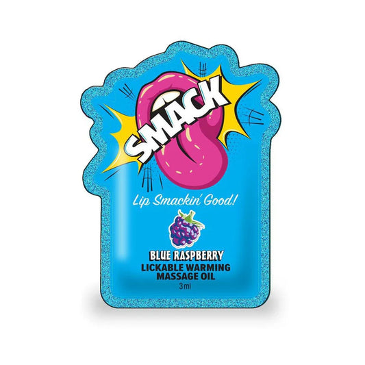 Smack Blue Raspberry Lickable Massage Oil 3ml Pouch