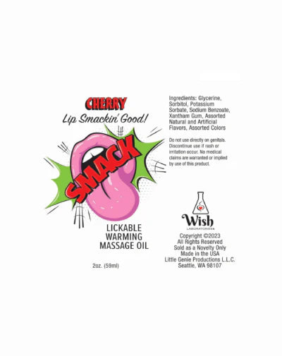 Smack Cherry Lickable Massage Oil 3ml Pouch