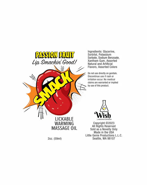 Smack Passion Fruit Lickable Massage Oil 3ml Pouch
