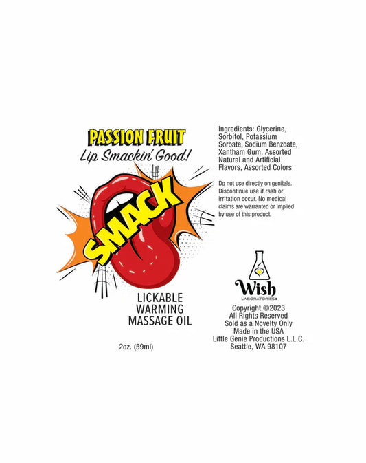 Smack Passion Fruit Lickable Massage Oil 3ml Pouch