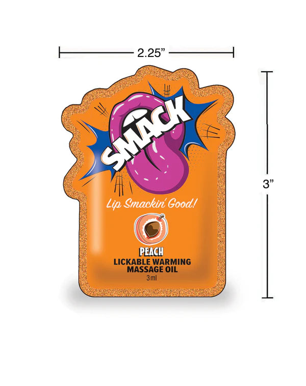 Smack Peach Lickable Massage Oil 3ml Pouch