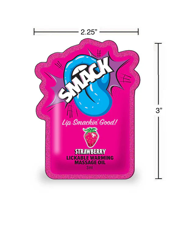 Smack Strawberry Lickable Massage Oil 3ml Pouch
