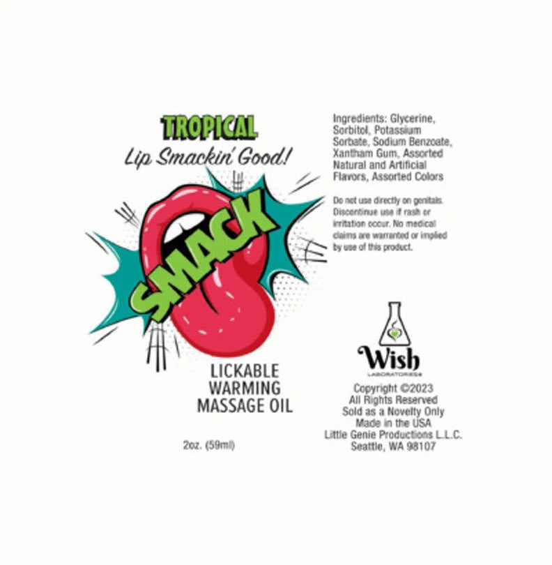 Smack Tropical Lickable Massage Oil 3ml Pouch Display