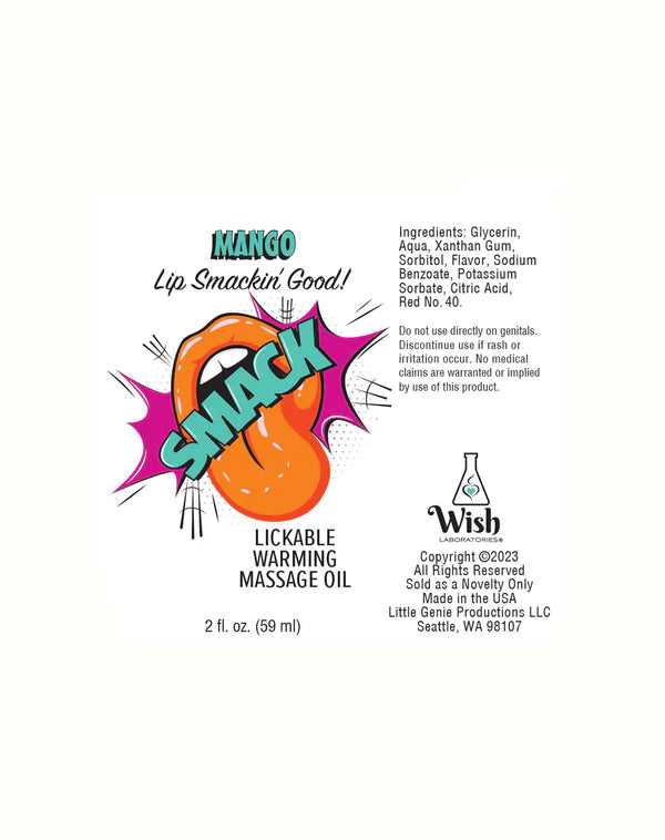 Smack Lickable Massage Oil Mango 2 oz.